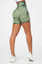 Light Green Tie Dye Scrunch Shorts - for dame - Famme - 